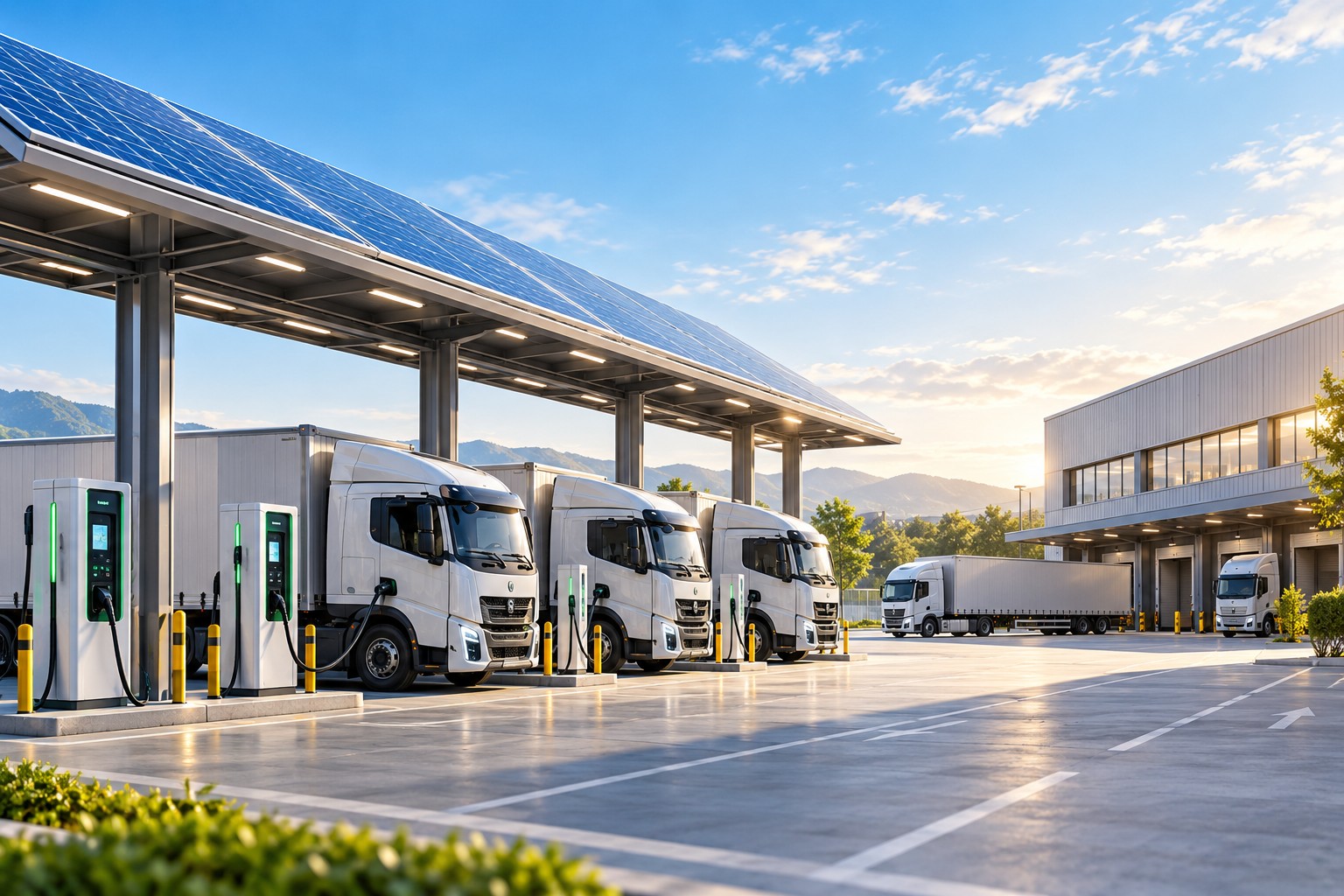 EV Truck Charging Solutions at business premises are ideal for businesses with large fleets, defined transport routes, and structured charging schedules. Choosing an end-to-end service provider is essential—from consultation and electrical assessment to charger installation, fleet management, maintenance, and after-sales support.